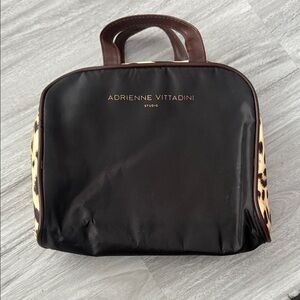 Adrienne Vittadini Black and Animal Print Tote